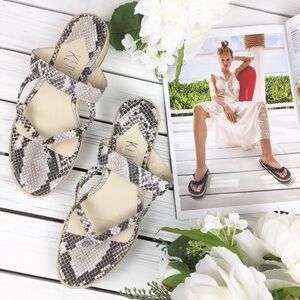 Klik Abbi Snake Embossed Flat Platform Sandals 8